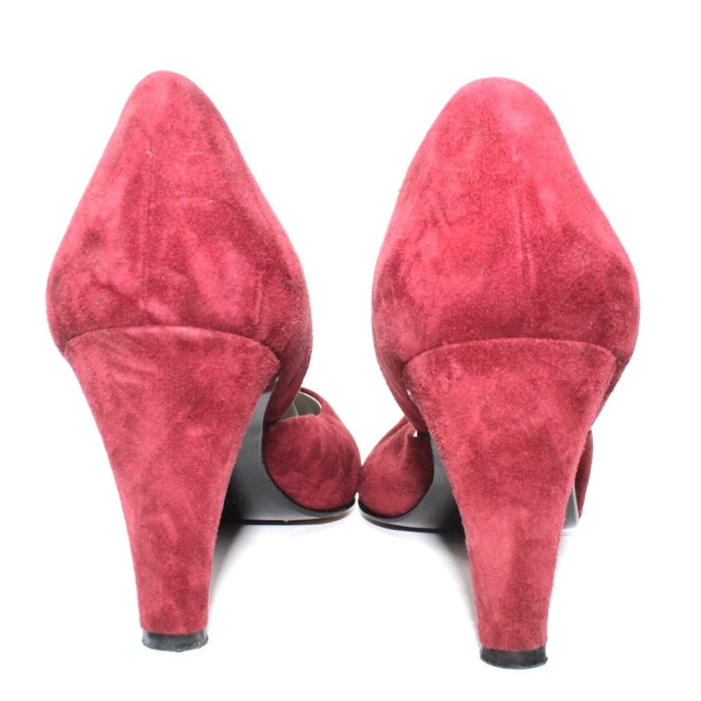 Ellen Tracy Linda Allard Womens Sz 10M Pumps Burgundy Red Suede Kitten High Heel - Picture 5 of 12
